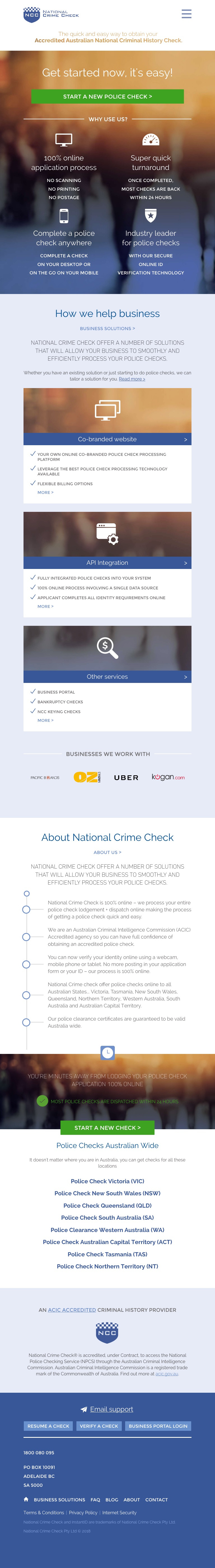 National Crime Check Karmabunny Web Design