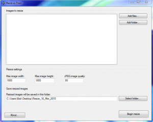 Resiz-o-Tron main screen